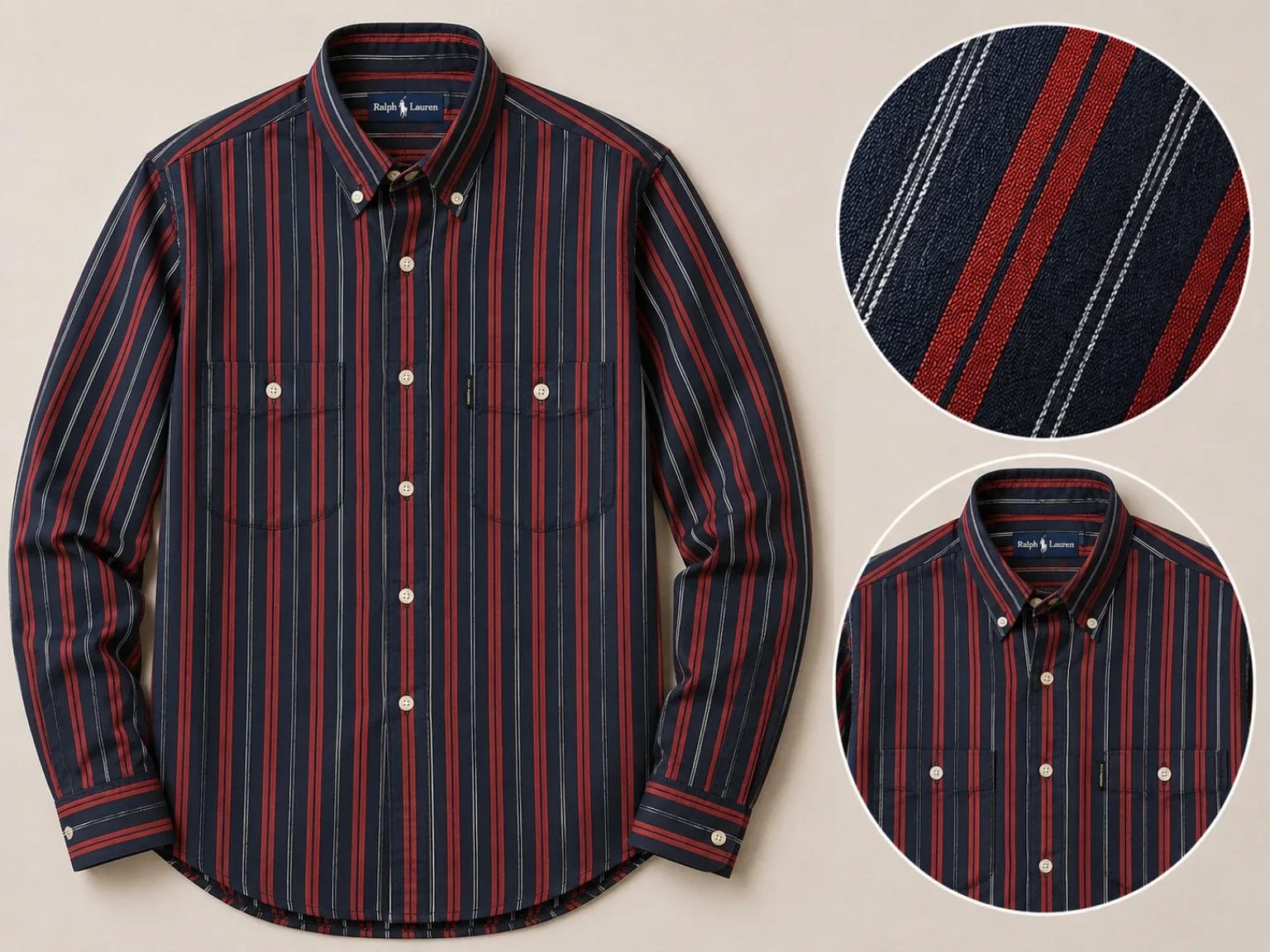 Navy-Crimson Stripe